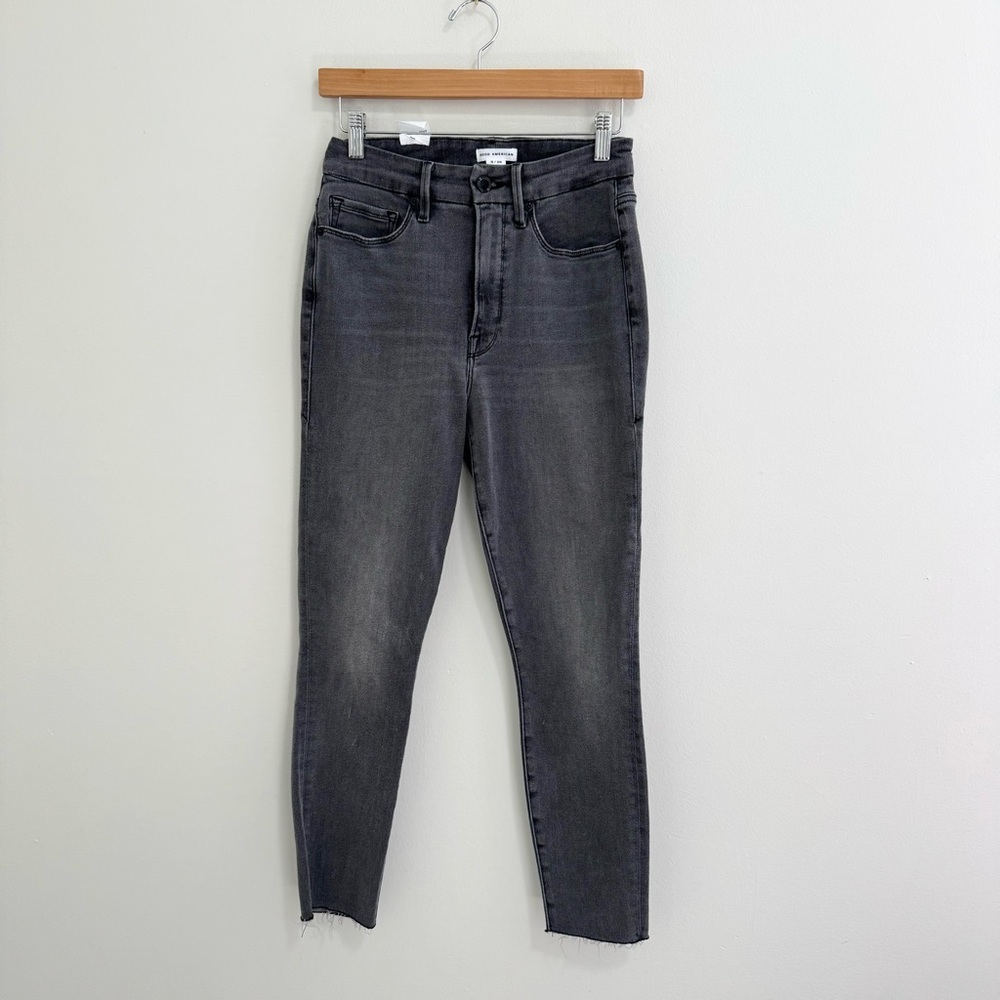 Good American Nwt Gray Good Leg Jeans